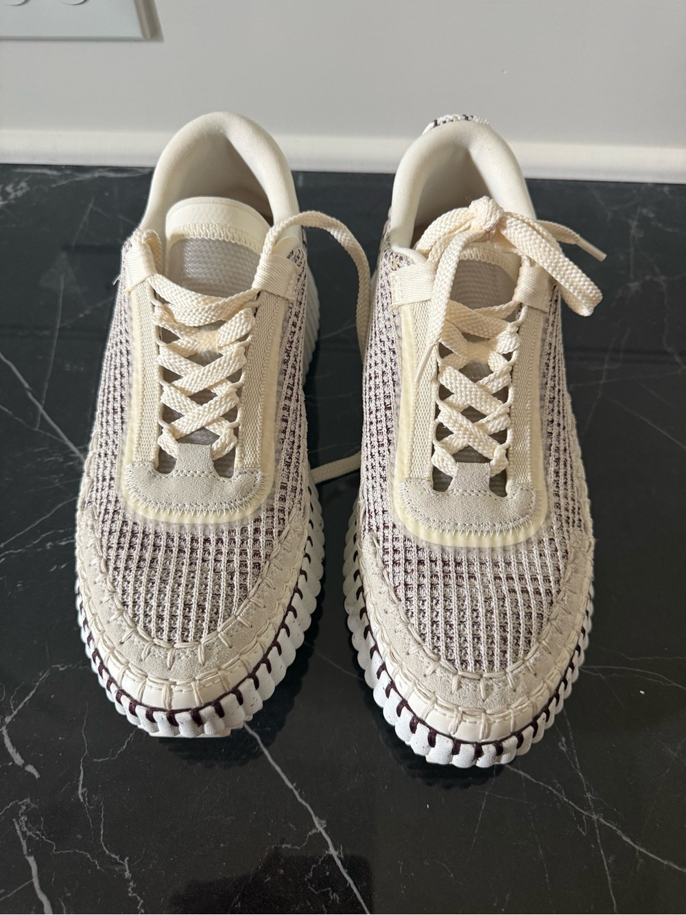 Chloe Cream Woven Sneakers